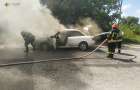 На Хмельниччині під час руху загорівся автомобіль, в якому перебувало двоє дорослих та дитина