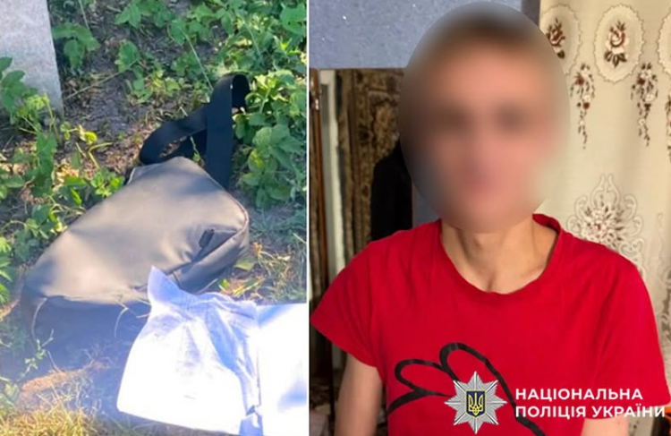 На Хмельниччині сусіди допомогли затримати 18-річного злодія, який викрав сумку з автомобіля