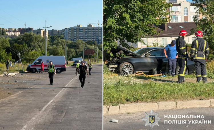У Хмельницькому п’яна водійка Mercedes наїхала на електроопору та збила матір із сином на самокаті